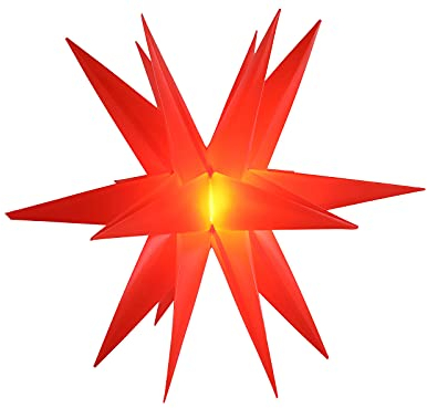 Spetebo 3D LED Weihnachtsstern in rot - 60cm - zum Hängen strombetrieben - Indoor und Outdoor Weihnachten Advent Winter Fensterdekoration