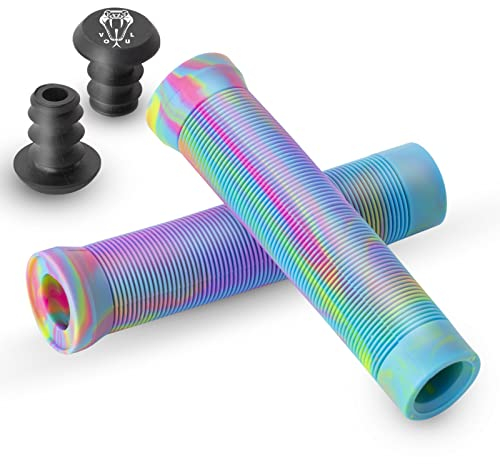 VOKUL Scooter Griffe Lenkergriffe für Pro Stunt Scooter BMX/MTB Hand Griffe Fahrrad mit Lenkerenden, Lenkergriffe FahrradLänge 145 mm - 150 mm, Durchmesser 35 mm, 2PCS (Colorful)