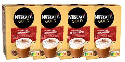 NESCAFÉ Cappuccino Entkoffeiniert Getränkepulver aus löslichem Bohnenkaffee 10 x 12.5g 4er Pack