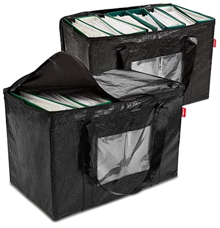 achilles Aufbewahrungstasche 2er Set - Büro-Tasche - Ordnertasche - Akten-Ordner - Transport-Tasche - (Schwarz)