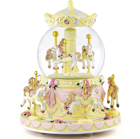 Carousel Music Box Horse Gift - Merry Go Round Snow Globe For Wife Kids Girls Women Daughter Music Boxes Mechanism Birthday Anniversary Christmas Valentine Gift Play Canon