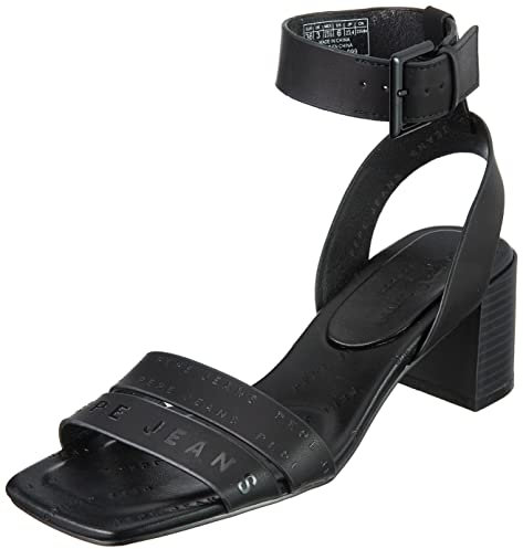 Pepe Jeans Mixte Altea Young Sandales à Talons mi-Hauts, Black, 40 EU