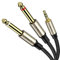 VIOY 3.5mm to 6.35mm Mix Audio Cable[1 M], 1/8’’ Stereo TRS to Dual 1/4’’ Mono TS Jack Y Splitter Adapter Braided Gold-Plated Digital Interface Instrument Cable