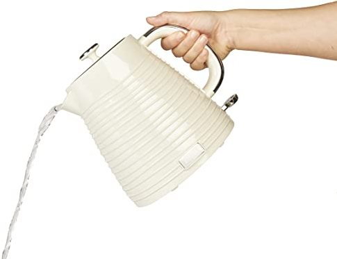 Haden Devon Cream Electric Fast Boil Kettle - 1.7L Capacity, BPA-Free, Auto-shutoff & Boil-Dry Protection