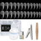 AOKITEC Faux Ongles&Colle d'ongles Kit,Gel x Nail Kit 4 en 1 Colle d'ongles,LED Portable Lampeàongles,504 Pièces Capsules Faux Ongles en forme carré,Coupe-Ongles,LimeàOngles,Nail Art DIY Outil
