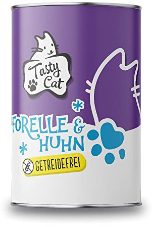Tasty Cat Nassfutter für Katzen Forelle & Huhn 6 x 400g. | getreidefrei | zuckerfrei