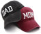 Mutter- und Papa-Hüte für frischgebackene Eltern, Trucker-Mütze, verstellbar, Unisex-Kappe für Männer und Frauen, Baseballkappen, Geburtstagsgeschenk für Paare, Dad Mom Hut Schwarz Rot, Einheitsgröße