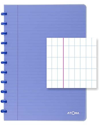 atoma-notizbuch-system-robust-transparent-a4-blau-kariert-4 x 8 mm
