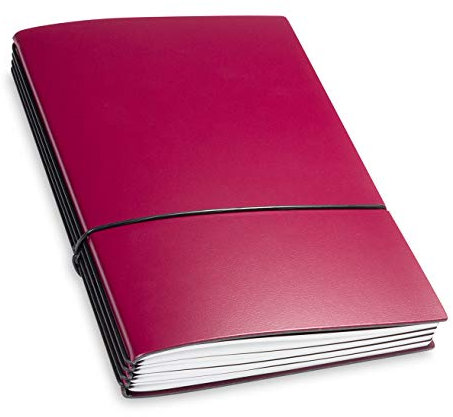 X17-Lehrerkalender/Lehrerplaner A5| 2024-2025, violett; aus recyceltem Leder. Austauschbar: 4 Hefte: Schulkalender 07-12.24 + 01-08.25 + Schülerlisten + linierte Notizen. Made in Germany.