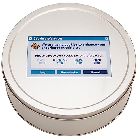 getDigital Keksdose Accept Cookies - Lustige Vorratsdose mit Spruch für Informatiker IT Admin Computer Geeks - Metall-Dose mit Deckel, Rund, 23 x 7 cm