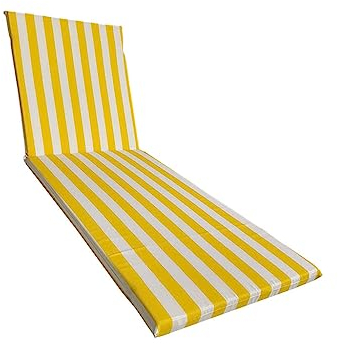 Il Tuo Artigiano Design Gepolstertes Kissen fŸr handgefertigtes Sonnenliegebett, vollstŠndig abnehmbar aus Baumwolle 190x60 cm (Wei§ und Gelb)