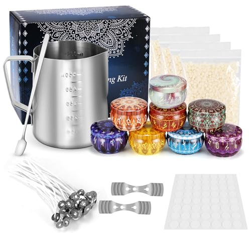 Candle Making kit, Wax Melt Making Kit, DIY Candle Making Kits for Adults & Beginners,Candle Making Supplies with Soy Wax,Melting Pot,Stirring Spoon,Candle Tins,Perfect Gifts for Friends and Family