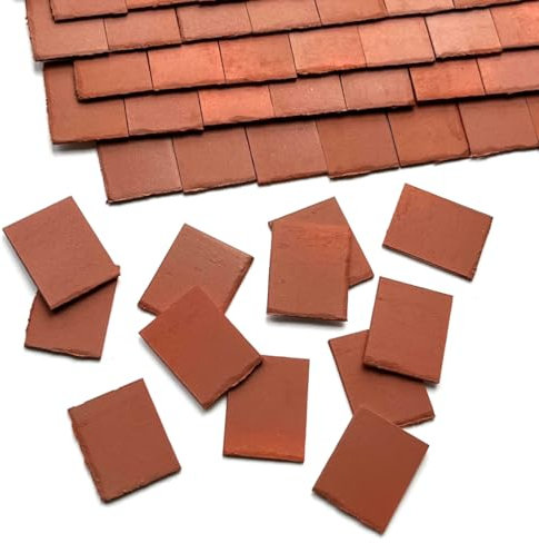 1:12th Scale Miniature Model Dollhouse + Diorama Roof/Wall Tiles Styrene Terracotta 250 per bag