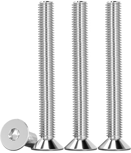 Drenky 25 Stück M6 X 50mm Senkkopf Schrauben Edelstahl V2A VA A2 Senkkopfschrauben mit Innensechskant DIN 7991 / ISO 10642 Gewindeschrauben Rostfrei Silber Screws Metrisches Regelgewinde