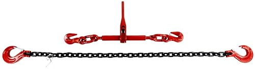 BLP3 Catena di ancoraggio di classe 8, 2 pezzi, nero/6 mm, 2,5 m, con morsetto a cricchetto, catena mini escavatore