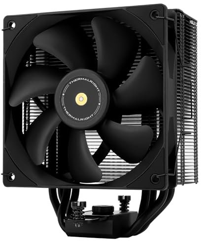 Thermalright Assassin Spirit 120 EVO Dark CPU Cooler Air with 4×6mm HeatPipes, TL-E12B V2 PWM Fan Heatsink CPU Cooler,156mm High, for Intel 1700/1150/1151/1200,AMD:AM4 AM5,LGA17XX PC Cooler