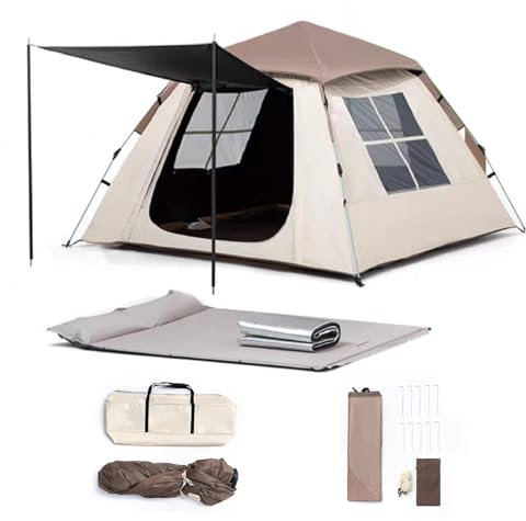 NRNQMTFZ Pop Up Family Camping Tent, Waterproof Automatic Camping Tent,Leichtes Zelt für 3-4 Personen,Perfekt für Strand, Outdoor, Reisen, Wandern(B)