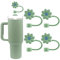 Velaco 4PCS Green 0.4in/10mm Diameter Silicone Straw Covers Cap Compatible with Stanley 20 30&40 Oz Cup, Straw Toppers for Stanley 40 Oz Tumbler with Handle, Dust-Proof Straw Caps for Water Bottle
