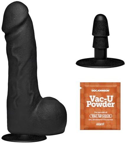 Doc Johnson Merci - The Perfect Dildo 7.5 - with Removable Vac-U-Lock Suction Cup - ULTRASKYN - for Adults Only, Black