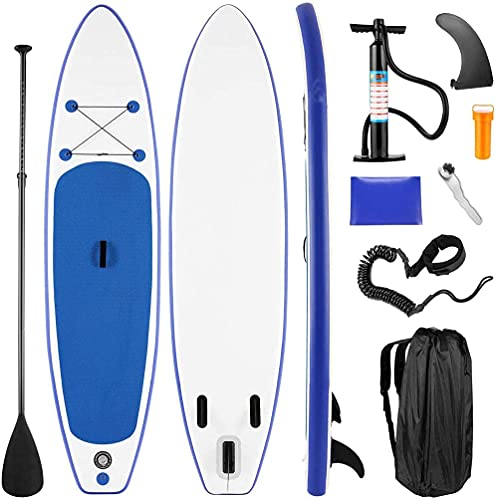 FFFHYIZH Aufblasbares Stand-Up-Paddle-Board für Erwachsene mit Zubehör und Rucksack, rutschfest, aufblasbar, maximales Gewicht