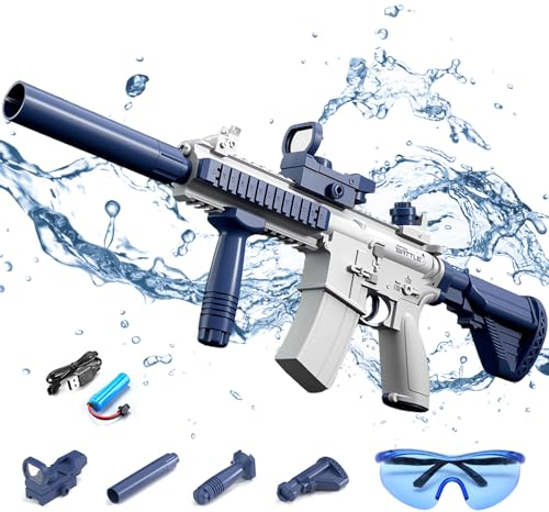 Elektrische Wasserpistole, Automatische Wasserpistole Elektrisch für Erwachsene und Kinder, Wasserspritzpistole mit 500ml Wasser Gun Pistole Sommer Draussen Strand Schwimmbad Party Spielzeug Geschenk