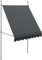 Outsunny Toldo Manual Retráctil 2x1,2 m Toldo Exterior Terraza Enrollable Altura Ajustable con Manivela 210-300 cm Sin Taladro Protección UV30+ para Balcón Jardín Gris Oscuro