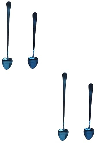 TOPBATHY 4 Pcs Heart Shape Ice Cream Scoop Vintage Dessert Spoons Soup Ladle Metal Spoon Retro Cake Spoon Ice Cream Spoon Coffee Scoops Espresso Spoon Coffee Stir Spoons Stainless Steel