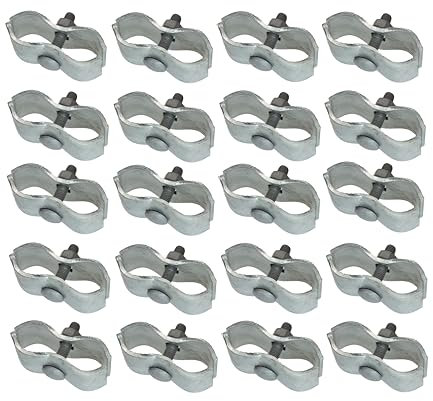 Plutreas Chain Link Fence Panel Clamps 1-3/8 Dog Kennel Panel Clamps for Round Pipe Panel Frame (Set of 20)