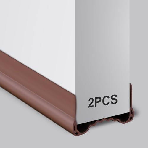 Flintronic Zugluftstopper für Türen, 1m Silikon Türdichtung, für 3.5-5cm Dicke Türen mit Einem Spalt Unten von 0.35-2cm Geeignet, Luftzugstopper für Tür Dichtung Unten Schallschutz Kälteschutz(Braun)