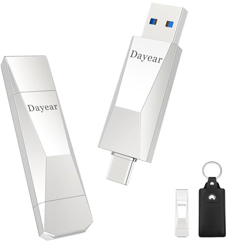Dayear USB C Flash Drive 256GB USB 3.2 Memory Stick 2-in-1 USB Type-C Storage Stick with Transfer Speeds up to 500MB/s for Type-C Phone/PC/Laptop/Mac/Tablet Data Photo Storage