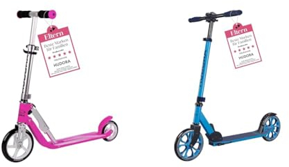 HUDORA Little Big Wheel Scooter Magenta Roller Kinder & Scooter Up 200 - Geräuscharmer Aluminium-Roller