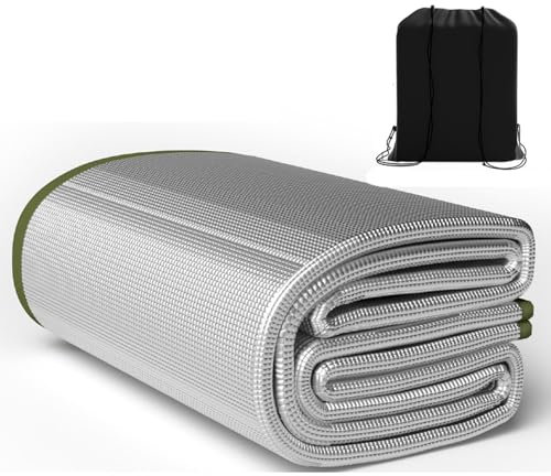 Alu Isomatte Schaummatten Schlafmatte aus Aluminiumfolie 7mm dick für Camping Isoliermatte Isolierdecke Faltbare Zeltmatte Bodenmatte Thermomatte Matte(2.5m x 2m)