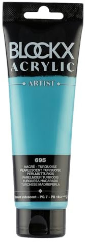 Blockx 60695BXC Acrylique Fine Semi-opaque et Satinée -Nacré - Turquoise PG 7/PB 15:3 - 120ml
