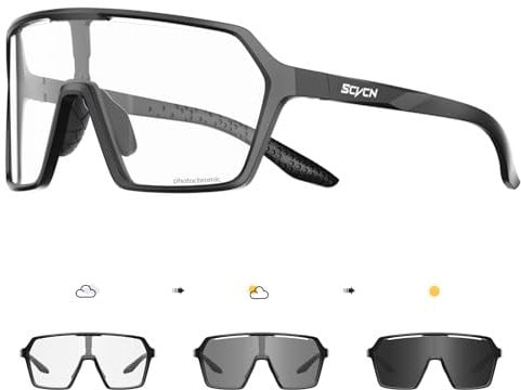 SCVCN Selbsttönend Fahrradbrille Photochromatische Herren Damen Klar Sportsonnenbrille Radsport Radfahren MTB Radbrille Laufen Volleyball Tennis Autofahren Angeln Softball Bergsteigen Golf Wandern 01