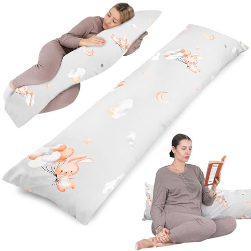 Seitenschläferkissen Schwangerschaftskissen Stillkissen 40 x 145 cm mit bezug Lagerungskissen, Kissen für Frauen und Seitenschläfer, Baby Pregnancy Pillow XXL 40x145