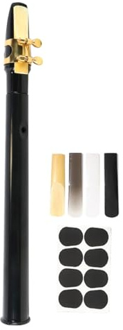Ieron Altsaxophon-Set im Taschenformat mit 4 Rohrblättern, 8 Zahnpolstern, Grifftabellen, Tragetasche (schwarz)