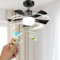 LPQKCcY Ceiling Fans with Lights and Remote, 30W E27 Base Screw in Stepless Dimmable Ceiling Light Lamp, 3 Color Temperature,3 Speeds, Timing Function, Ceiling Fan Light for Bedroom, Kitchen, Garage