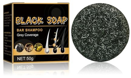 Black Hair Darkening Shampoo Bars-Gray Reverse for Men, Root Coverage,and Mane Darkening,Grey Coverage Nutrients,Natural Ingredients 50g (1)