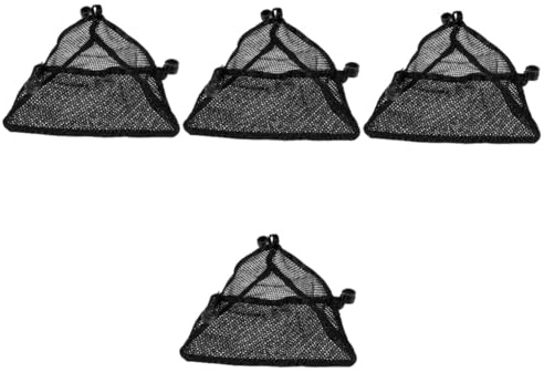 Toyvian 4 Stück Kleine runde Tischnetzbeutel Falten Mini Schreibtisch Campingtisch klappbar im Freien Aufbewahrungstasche für Klapptisch Netzbeutel unter dem Tisch Hängetasche Schwarz