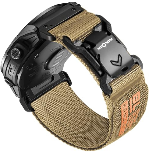 Bandletic 26mm Nylonband kompatibel mit Garmin Fenix 9/8 51mm/7X/6X Armband | Magnet Fidlock V‑Buckle Quick Fit Sport Armband für Fenix 7X Pro/6X Pro/5X/5X Plus/3 HR/Instinct 2X/Tactix 7/Descent Mk2 51mm