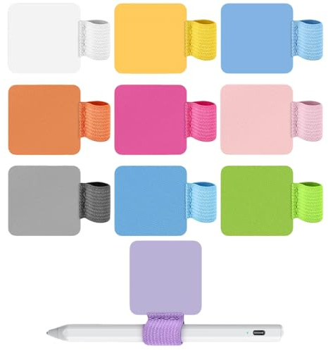 Cumnvulnt 6 pezzi portapenne, quaderno, passante, in pelle, con elastico, portapenne, autoadesivo, per quaderno, diario, calendario, tablet, 10 colori