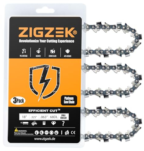 18 Inch Chainsaw Chain Fits MS250, MS251, MS251C, MS 250 251, 3639 005 0068 Replacement L68, 26RM3 68 3005 008 4717-36390050068, V68 (3 Chains)
