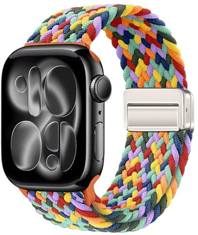 MaEiol Correas Nylon para Apple Watch 49mm /45mm /44mm /46mm /41mm /40mm /38mm /42mm, Correas Elásticos Trenzada Deportiva Repuesto Hombres Mujeres Apple Watch Ultra/SE/Series 11 10 9 8 7 6 5 4 3 2 1