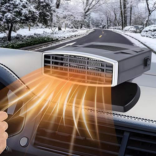 Jaaduem Tragbare Autheizung, 12V 200W Autheizung und -Defroster, schneller Heiß-/Kaltlüfter zum Entnebeln der Windschutzscheibe, Autheizung mit Zigarettenanzünder Stecker für alle 12V Fahrzeuge