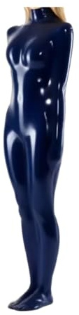 DAIJES Latex-Cosplay-Vakuum-Body-Säcke mit Halsöffnung, schwarzes, handgefertigtes Gummi, rot, XXL