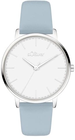 s.Oliver Damenuhr - 34 mm - Flache, Zeitlose, alltagstaugliche, analoge Armbanduhr für Damen mit Quarzwerk - 3 ATM wasserdicht - Kratzfest - Geschenkidee