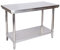 Wiltec Edelstahl Tisch Arbeitstisch Edelstahltisch mit Ablage 100x60x85cm für Gastro Küche Werkstatt Garten Keller mit höhenverstellbare Füßen