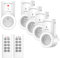 KYG Set mit 5 programmierbaren Fernbedienungen, Steckdose Domotisch, Kabellos, Funktion All One, 2 Fernbedienungen, 2 Batterien, weiß