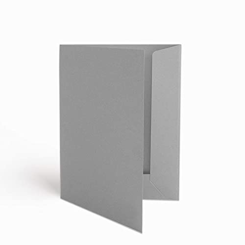 Werbegrün Präsentationsmappe A4 – 100 Stück Grau (Silbergrau) | FSC® MIX 70% | Dokumentenmappe aus 320g/m² Pappe | Mit Visitenkartenschlitz | Made in Germany | Direkt vom Hersteller