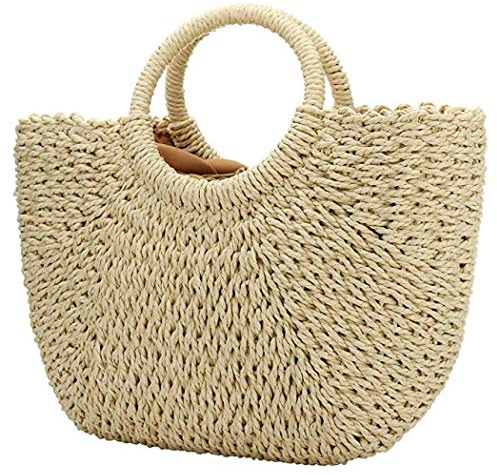 Straw Bags, Women's Straw Handbags Large Hobo Bag Summer Beach Tote Woven Handle Shoulder Bag